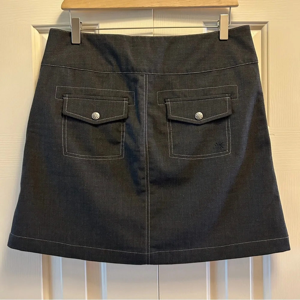 Y2K Athleta Grey Button Wool Skirt